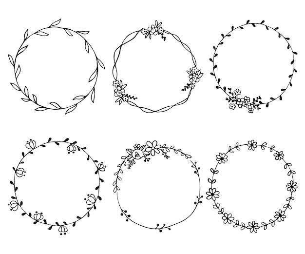 Vector wreath set