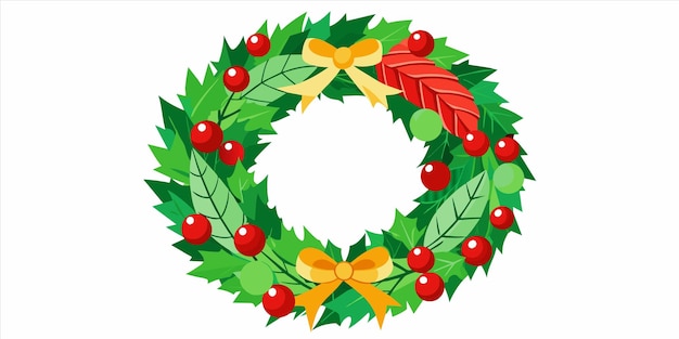wreath with red berries and a wreath with a wreath that says christmas