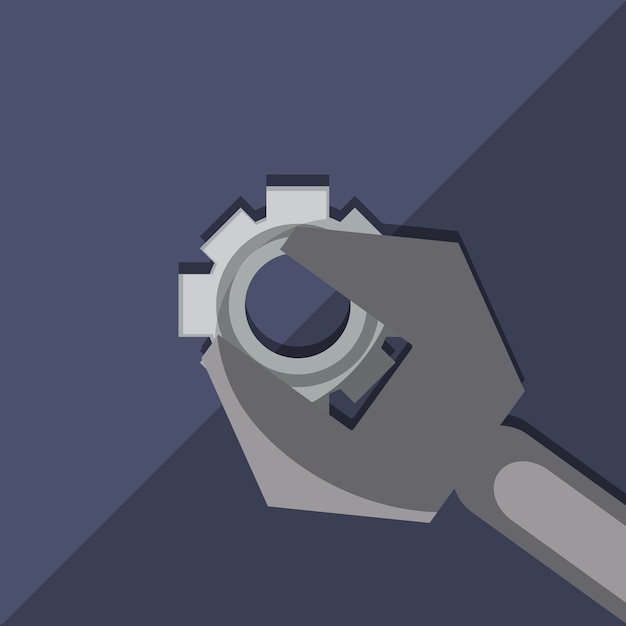 Wrench and gear wheel icon