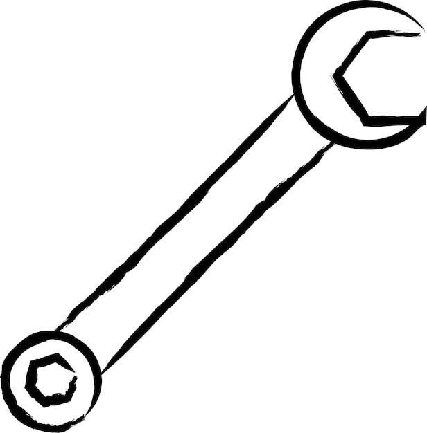 Wrench hand drawn vector illustration