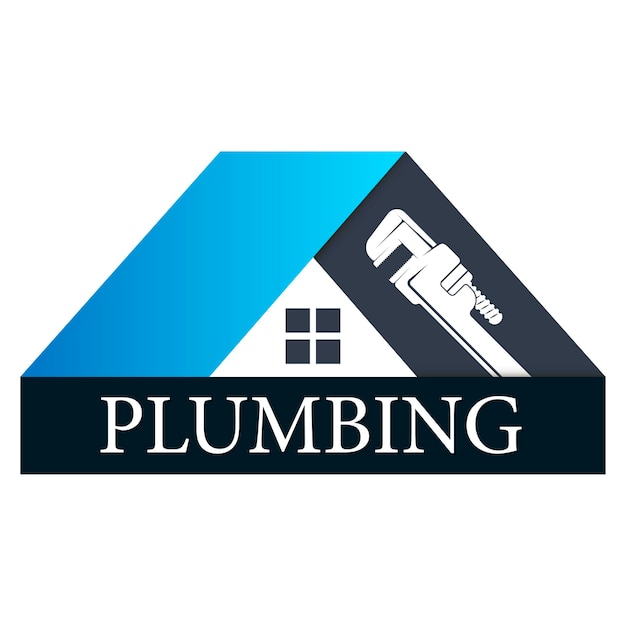 Wrench and house symbol plumbing repair service