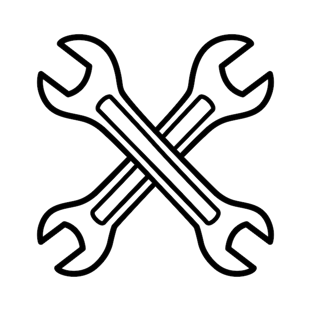 wrench icon for graphic and web design