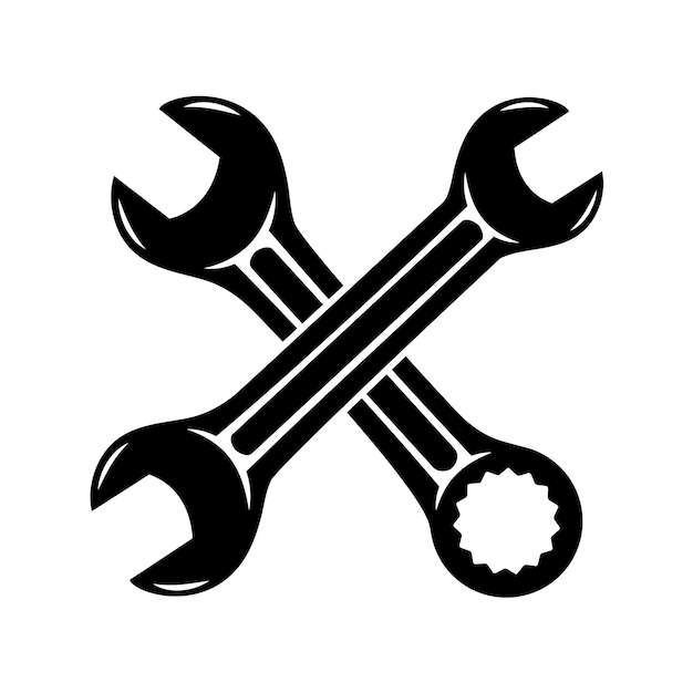 Vector wrench icon for graphic and web design