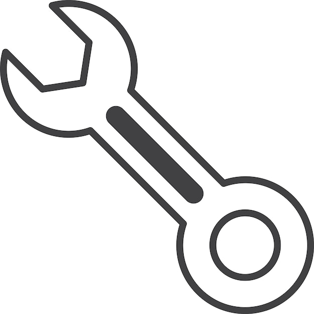 Wrench illustration in minimal style