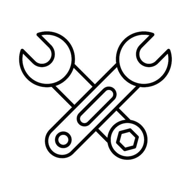 Vector wrench line illustration