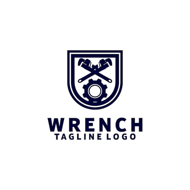 Wrench Logo Design Concept Isolated in White Background