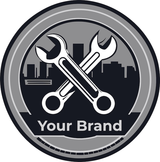 Wrench Logo For Professional Engineering or Construction Brand