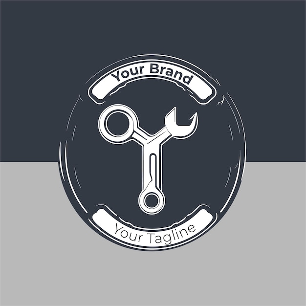 Wrench Logo For Professional Engineering or Construction Brand