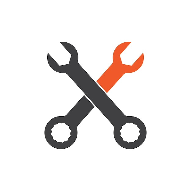 Wrench logo vector flat symbol design