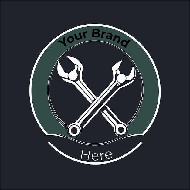 Wrench-logo voor professioneel ingenieurs- of bouwmerk