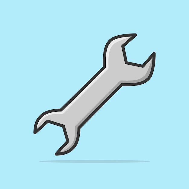 Wrench for nuts and bolts isolated on light background