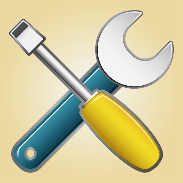 Vector wrench and screwdriver vector