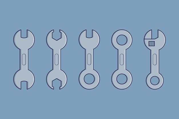 Vector wrench set vector illustration