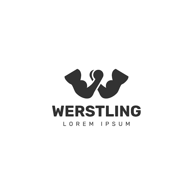 Wrestling logo design template