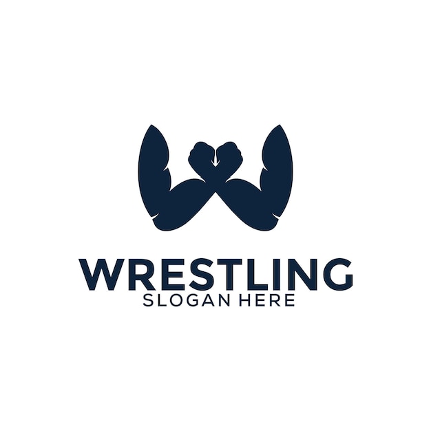 Modello logo wrestling modello vettoriale logo wrestling sport