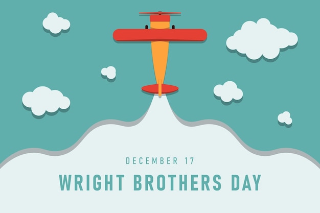 Wright Brothers Day-achtergrondontwerp met papierstijl