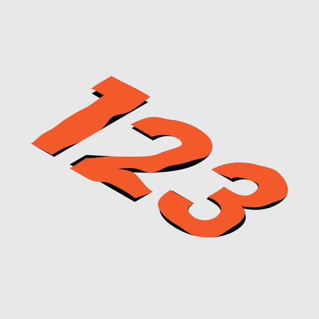 Vector wrinkled number typography