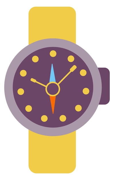 Vector wrist watch clock color icon time symbol