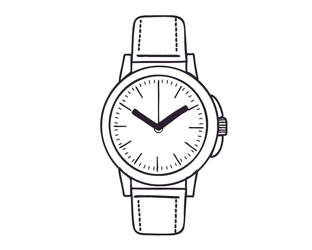 Wrist watch doodle vector illustration