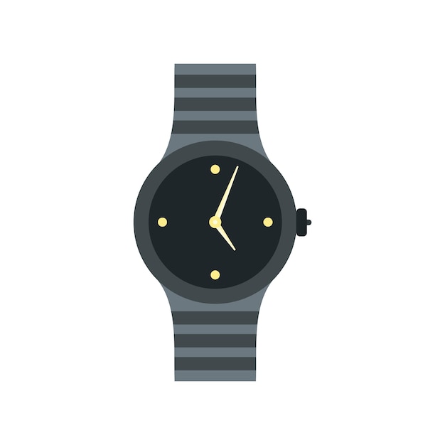 Vector wrist watch icon in flat style on a white background