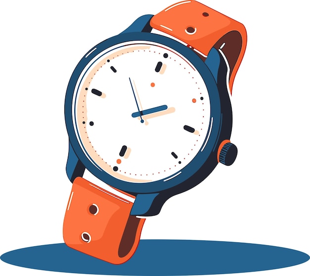 wristwatch in UX UI flat style isolated on background