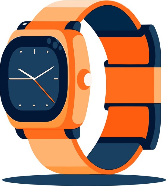 wristwatch in UX UI flat style isolated on background