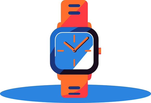 wristwatch in UX UI flat style isolated on background