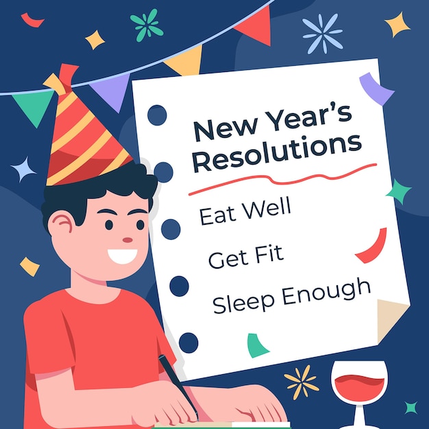 write good resolutions on new year night for better life