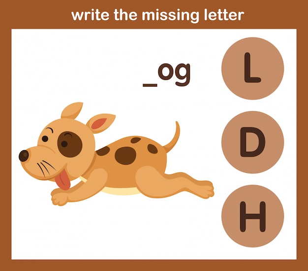 Write the missing letter,illustration, vector