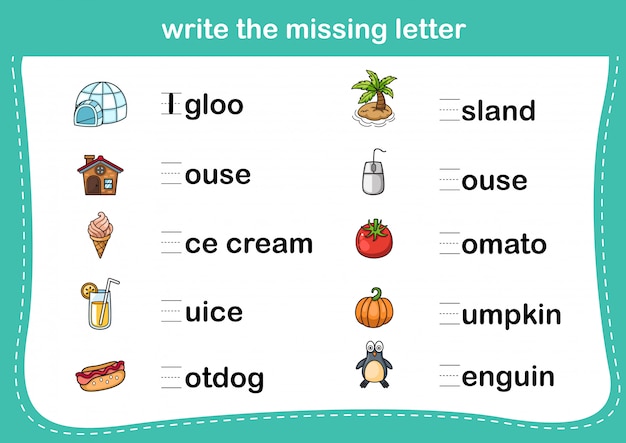 Write the missing letter