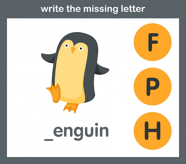 Vector write the missing letter