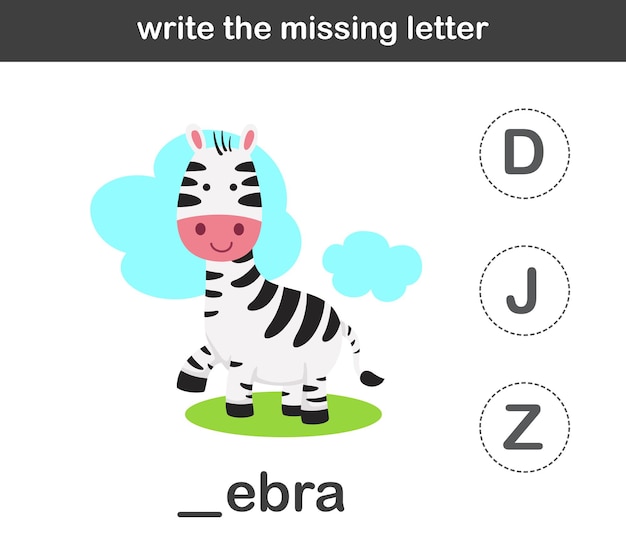 Write the missing letterillustration vector