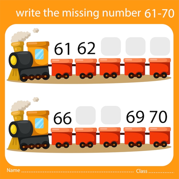 Write the missing number train seven