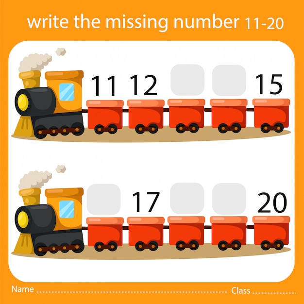 Write the missing number train two