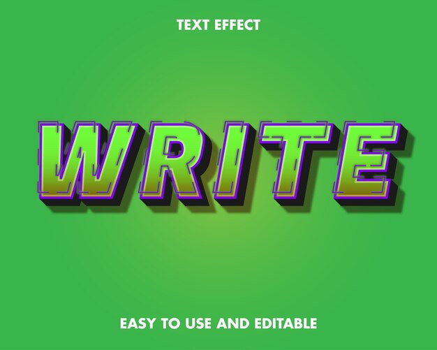 Write Text Effect. Editable Font Style.