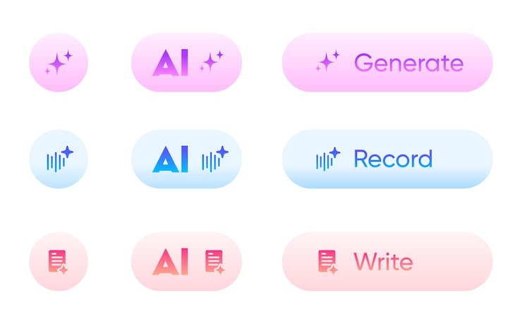 Vector 使用 ai 寫作按鈕 重寫提示按鈕 生成人工智慧切換按鈕 llm 魔法