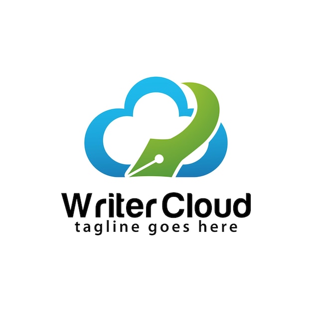 Шаблон дизайна логотипа Writer Cloud