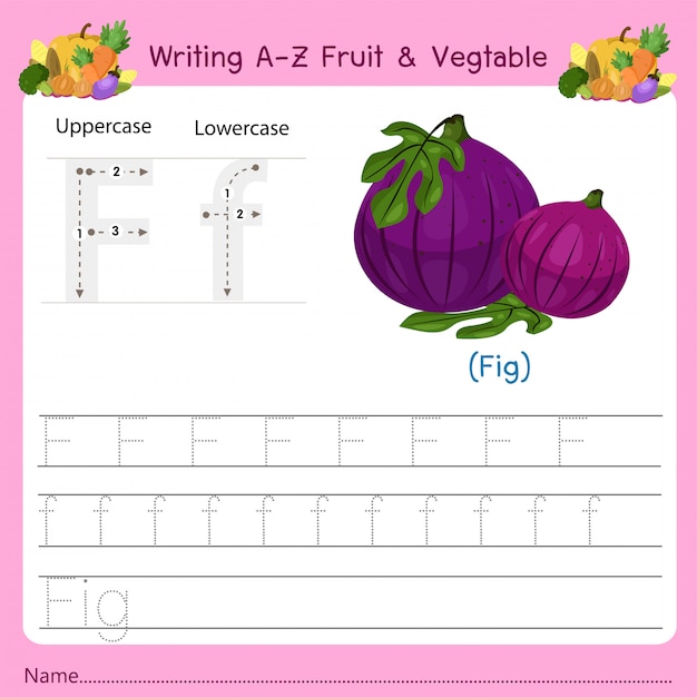 Написание аз фрукты и овощи f