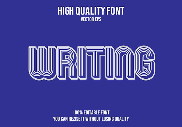 Vector writing editable text effect