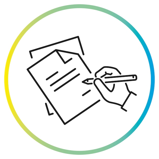 writing legal contract icon