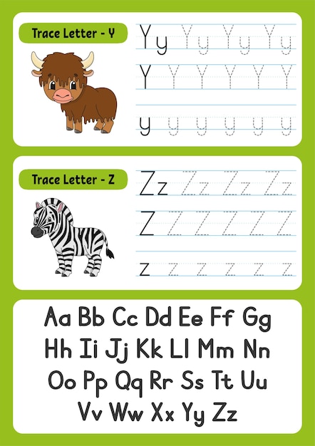 Writing letters with animals for kids