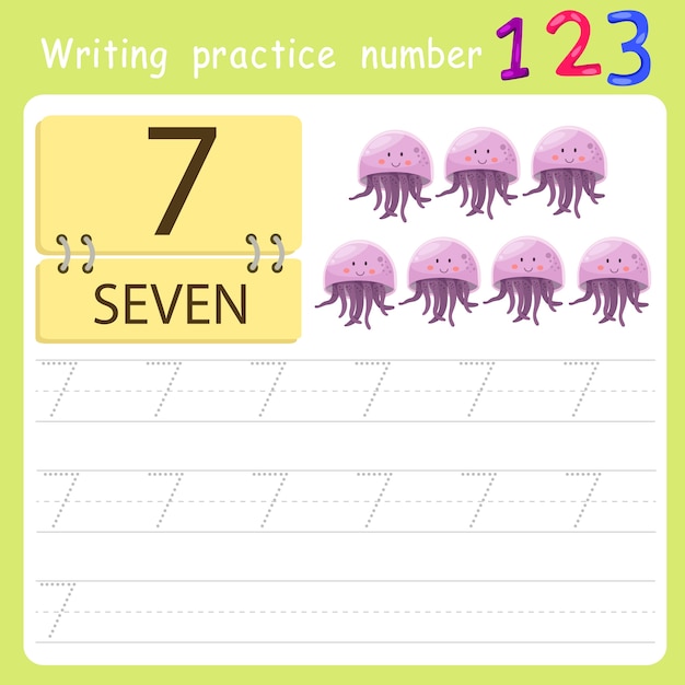 Vector writing practice number seven