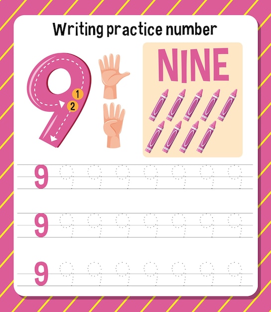 Writing practice number worksheet