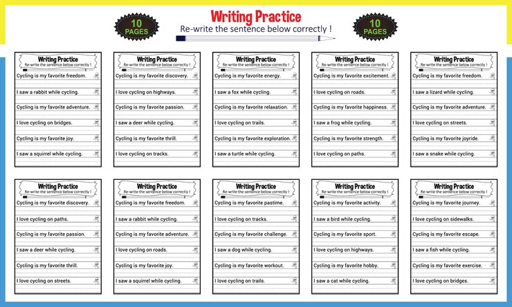 Vector writing practice worksheets