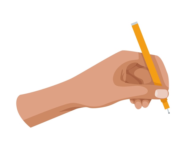 Вектор Письменный инструмент в руке рука держит ручку ручку маркер и маркер ручка ручка стилус ручка в