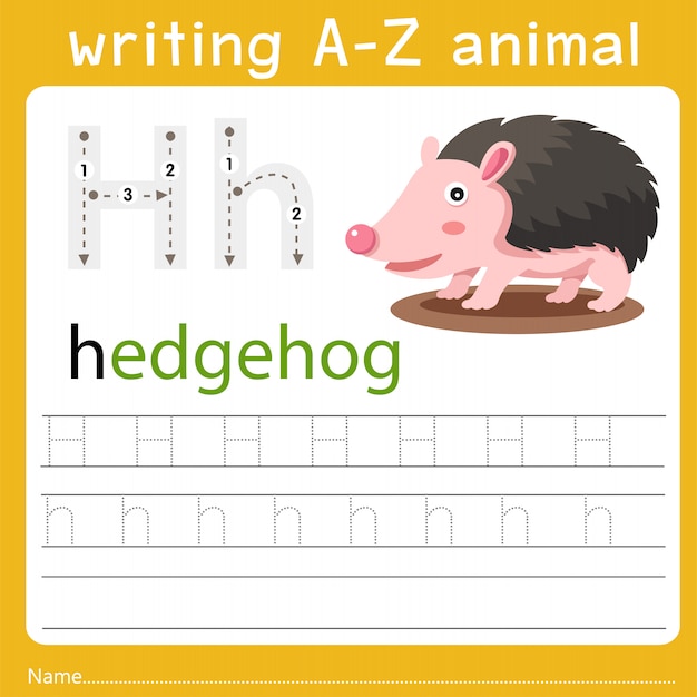 Writing a-z animal h