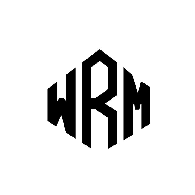 WRM letter logo design with polygon shape WRM polygon and cube shape logo design WRM hexagon vector logo template white and black colors WRM monogram business and real estate logo