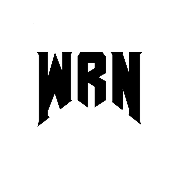 WRN ブラック&ホワイト カラー・コンビネーション WRN ベクトル WRN アイコン WRN アルファベット WRN