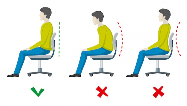 背骨の正しい座り方が間違っています。オフィスヘルスフラット情報