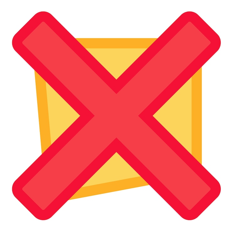 Vector wrong mark cross icon negative choice button